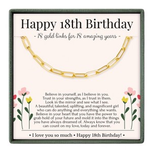 18th Birthday Necklace Gold –  18 Links for 18 Years Birthday Gift for Her - 1 of 4