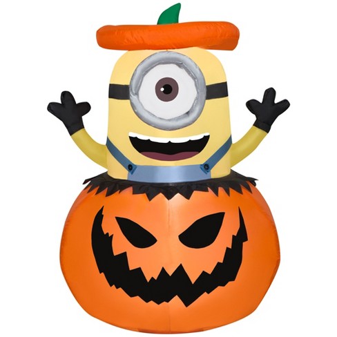 Gemmy Airblown Inflatable Minion Popping Out Of Pumpkin Universal, 3 Ft ...