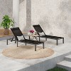 Christopher Knight Home Perlas Outdoor Aluminum Adjustable Chaise Lounge, Black - 2 of 4