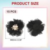 Unique Bargains Rhinestone Pearl Chiffon Flower for DIY Craft Wedding Party 15 Pcs - 2 of 4