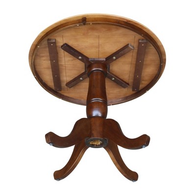 Small Round Medium Wood Pedestal Dining Table