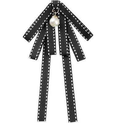 INSPIRE CHIC Women's Bead Drop Ribbon Retro Brooch Bow Ties