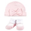 Hudson Baby Infant Girl Cap and Socks Set, Pink Rose, 0-9 Months - 3 of 4