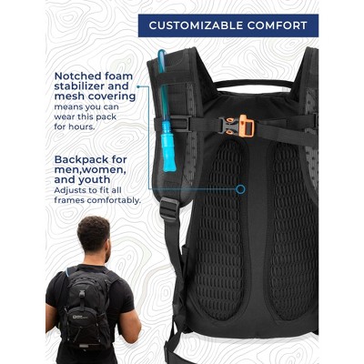 National Park Foundation 2L Hydration Water Backpack forHiking, Running, Climbing, or Cycling (Black) — фото 2