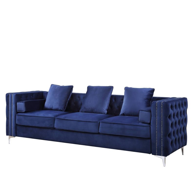 103&#34; Bovasis Velvet Sofa Blue - Acme Furniture, 1 of 7