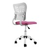 Gray Desk Chairs With Wheels Home Office Chair Comfortable Computer Chair Adjustable Height,360° Swivel Gaming Armless Chair-The Pop Home - 3 of 4