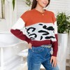 Anna-Kaci Women's Animal Print Color Block Sweater - 3 of 4
