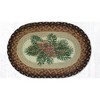 Earth Rugs Pinecone Red Berry Oval Placemat 13"x19" – Rustic Farmhouse Table Decor - 2 of 3