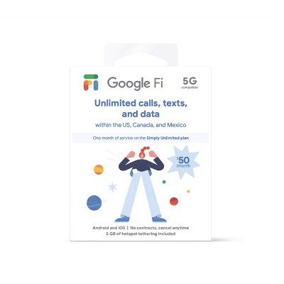 Google Fi Simply Unlimited Talk/Text/Data SIM Kit