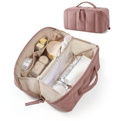 Travel Makeup Bag for Women, Portable Water-resistant Cosmetic Case