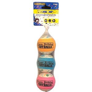 PetSport 2.5" Happy Birthday Tuff Balls Dog Toys 3 Pk - 1 of 2
