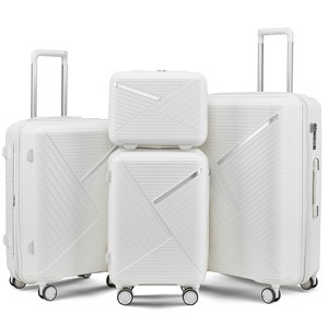 4 PCS Expandable PP Material Hard Shell Lightweight Luggage Set with Mute Spinner Wheels and TSA Lock 14"20''24''28'' 4L - ModernLuxe - 1 of 4