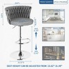 Hooseng Bar Stools Set of 2, Velvet Upholstered Bar Chairs with Black Metal Legs, Backs and Footrest Counter Height Bar Stools - 4 of 4