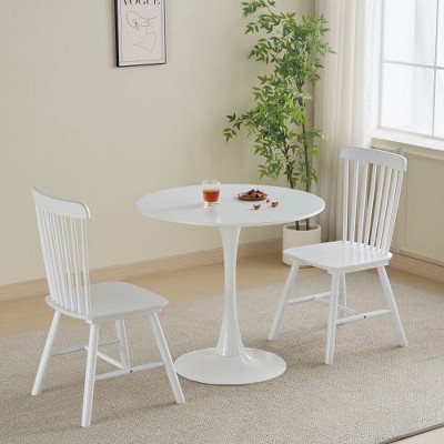 CENGHU Round Dining Table, Modern Kitchen Table 31.5" Tulip Design, Medieval Casual Table Seating 4 People for Dining Room, Kitchen, Living Room
