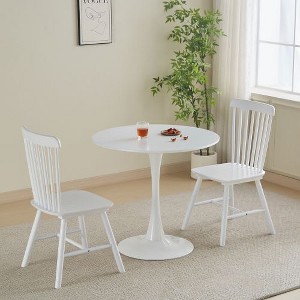 CENGHU Round Dining Table, Modern Kitchen Table 31.5" Tulip Design, Medieval Casual Table Seating 4 People for Dining Room, Kitchen, Living Room - 1 of 4