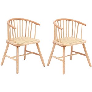 Nordlys Set of 2 Solid Wood Dining Chairs Exotic Boho Dining Room - 1 of 4