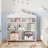 Kids Bookshelf Roof Design Toy Storage Organizer White Bookcase  Modern Toddlers Playhouse Cabinet Shelf Modern Cubby Storage Toy Shelf - 4 of 4