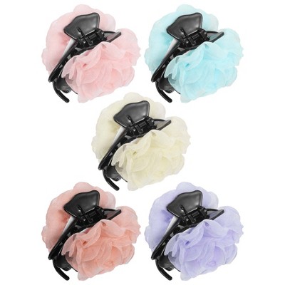 Unique Bargains Women's Fashion Rose Flower Hairpin Hairdo Clip 3.35"x3.15"x2.76" 5 Pcs