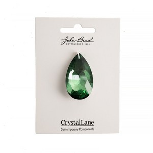 Crystal Lane DIY 22x38mm Dark Green Teardrop Glass Faceted Pendant, 1 piece - 1 of 1