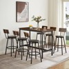 Hooseng Bar Table And Chairs Set of 7, Farmhouse Counter Height Pub Set for 6 Dining Table Set, Tall Dining with 6 PU Leather Chairs - 2 of 4