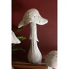 Set of Three Grey Metal Mushrooms White-Washed Garden Decor – 31 Inch by Kalalou - 3 of 3