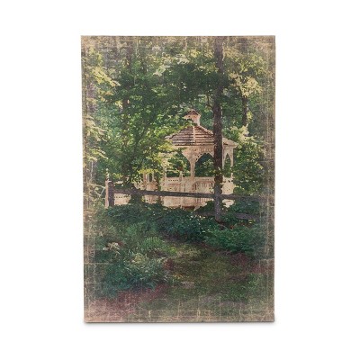 Park Hill Collection Secret Garden Gazebo Print On Canvas : Target