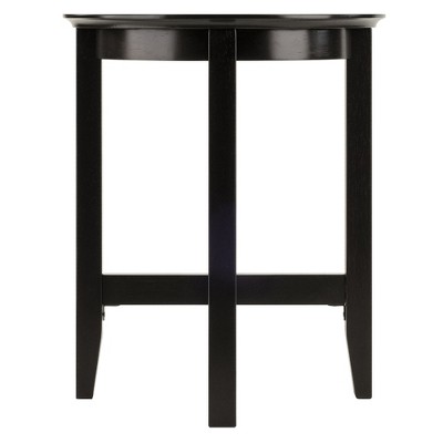 Toby Round Espresso Solid Wood End Table