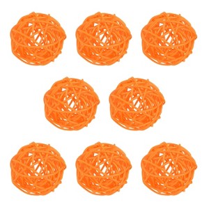 Unique Bargains Wicker Rattan Decorative DIY Crafts Balls for DIY Crafts 8 Pcs - 1 of 4