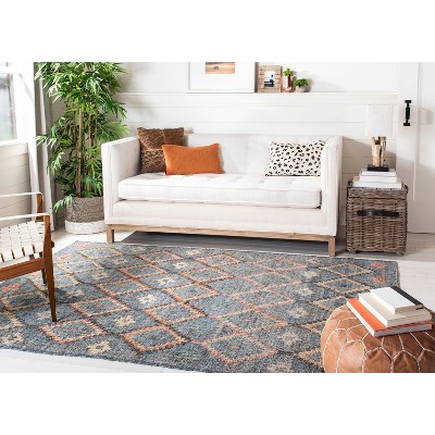 Gray and Gold Handwoven Wool Kilim Area Rug