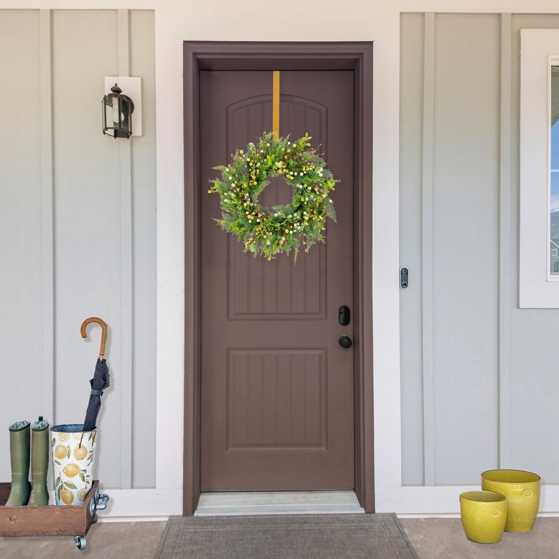 Northlight 14" Matte Gold Over the Door Christmas Iron Wreath Hanger, 3 of 7