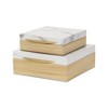 HomeRoots Set Of Two Natural And White Faux Marble And Wood Jewelry Box - 4 of 4