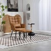 NicBex PU Leather Accent Chair,Upholstered Living Room Chairs with Curved Backrest and Metal Legs,Cozy Armchair,Accent Chairs for Living Room - 2 of 4
