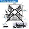 NewHome"2-Tier Foldable Dish Drying Rack with Cup Holder, Utensil Holder, Drainboard, Rustproof, Black"Black - 2 of 4