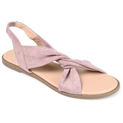 Journee Collection Womens Deleece Tru Comfort Foam Sling Back Low Block Heel Sandals Purple 6