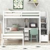 NicBex Twin over Twin Bunk Bed with Desk Pine Bed Frame with 2 Shelves, 4 Drawers, Storage Stairs and Guardrail, No Box Spring Required, White - 2 of 4