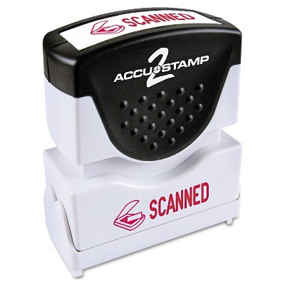 Accustamp2 Pre-Inked Shutter Stamp with Microban Red SCANNED 1 5/8 x 1/2 035605