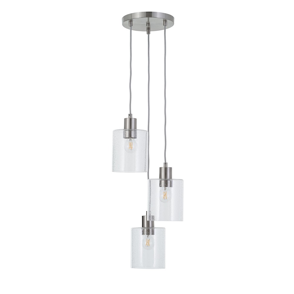 Hudson Industrial 3 Cluster Ceiling Lights (Includes Bulb) Nickel - Threshold was $94.99 now $47.49 (50.0% off)