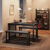 Dining Room Table Set with 2 Benches,Dining Table Set for 4 Kitchen Table with 2 PU Upholstered Benches - 2 of 4