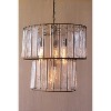 Two Tiered Round Pendant Light With Glass Chimes 12"H, Gray Gunmetal Glass/Metal By Kalalou - 2 of 3