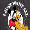 Women's - Disney - Mickey Mouse and Pluto I Just Want All The Dogs Short Sleeve Graphic T-Shirt - 2 of 4