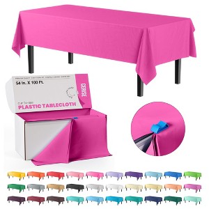 Crown Display Cut to Size Disposable Plastic Tablecloth Roll  With Cutter -54" X 100' - 1 of 4