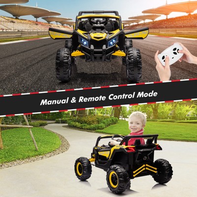 Yellow 24V Battery Powered Ride-On UTV Car with Remote Control
