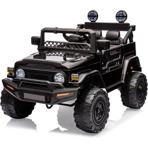 12V Ride on Car for Kids, Electric Kids Car with Remote Control, Music, LED Lights, Suspension, Double Doors, Safety Belt - 1 of 4