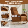NicBex Accent Rocking Chair,Teddy Nursery Glider Rocker with Side Pocket,Comfy Armchair with Extendable Footrest,Headrest for Living Room - 4 of 4