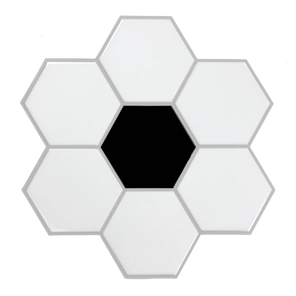 Photos - Wallpaper Roommates Large Hexagon Stick Tile Black/White 