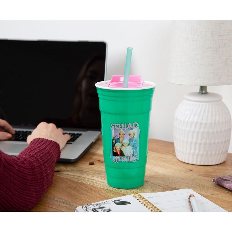 Silver Buffalo The Golden Girls "Squad Goals" Tumbler with Lid and Straw | Holds 32 Ounces, 2 of 7