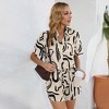 Clearlove Women's 2 Piece Outfits Short Sleeve Button Down Shirts Top High Waist Shorts Set Tracksuit - 4 of 4