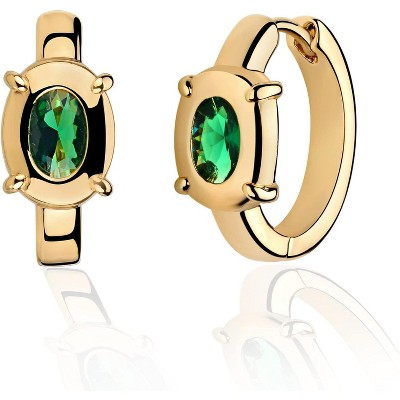 Cubic Zirconia Huggie Earrings 14k Gold Plated Tiny Earrings Small Huggie Hoop Earrings Simple Lightweight Hoops Gift for Women