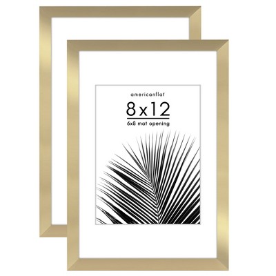 Americanflat 2 Pack of Picture Frames with Mat - Plexiglass Cover