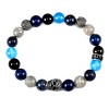 Crucible Men's Skull with Onyx, Lapis Lazuli, Sodalite, Labradorite and Agate Stones Stretch Bracelet (10mm) - 2 of 4